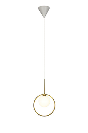 PageOne - PP121727-AB - LED Pendant - Pearl - Antique Brass