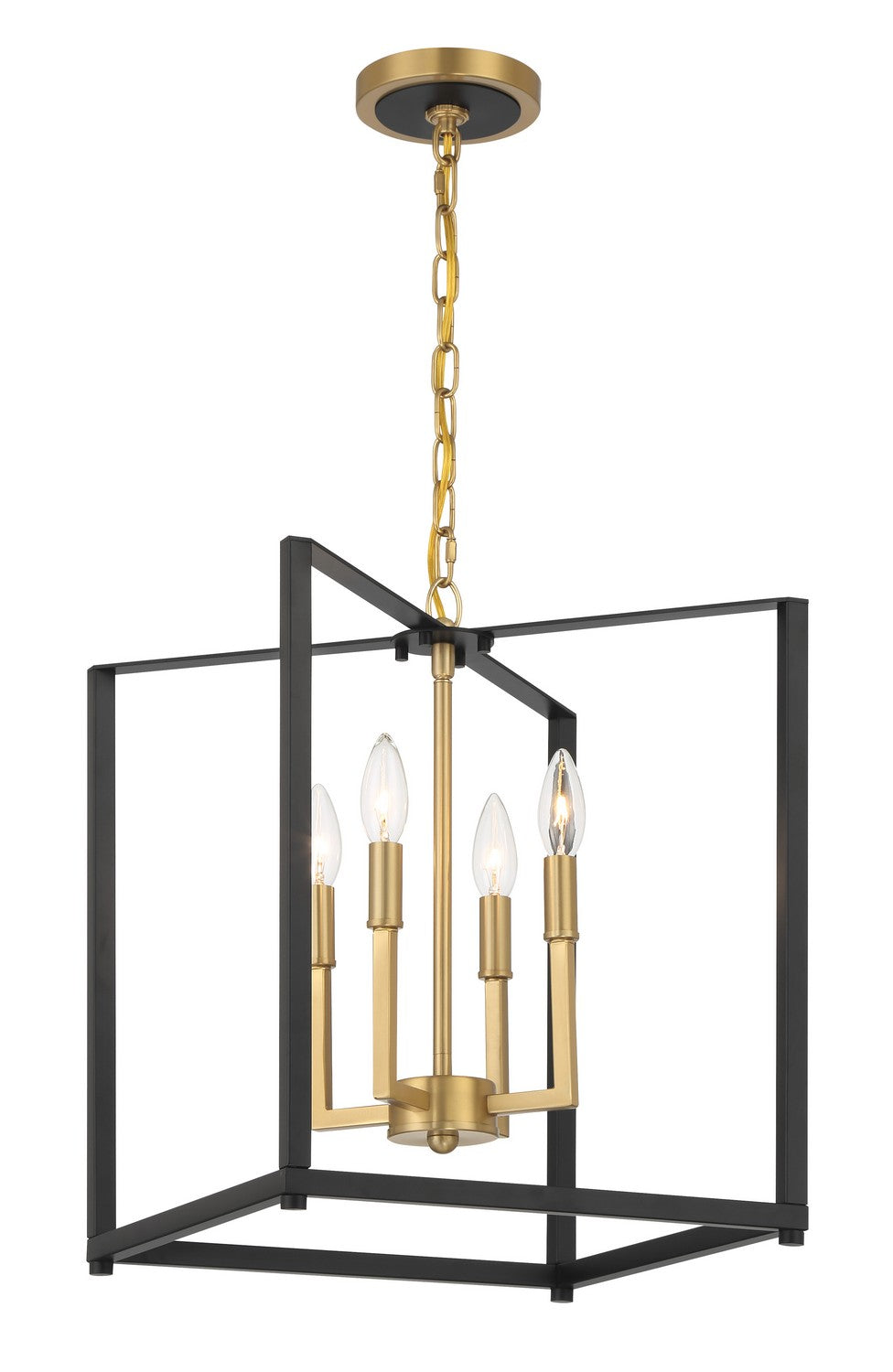 Minka-Lavery - 1464-883 - Four Light Pendant - Colwick - Coal Black & Signature Brass