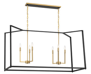 Minka-Lavery - 1466-883 - Six Light Island Chandelier - Colwick - Coal Black & Signature Brass