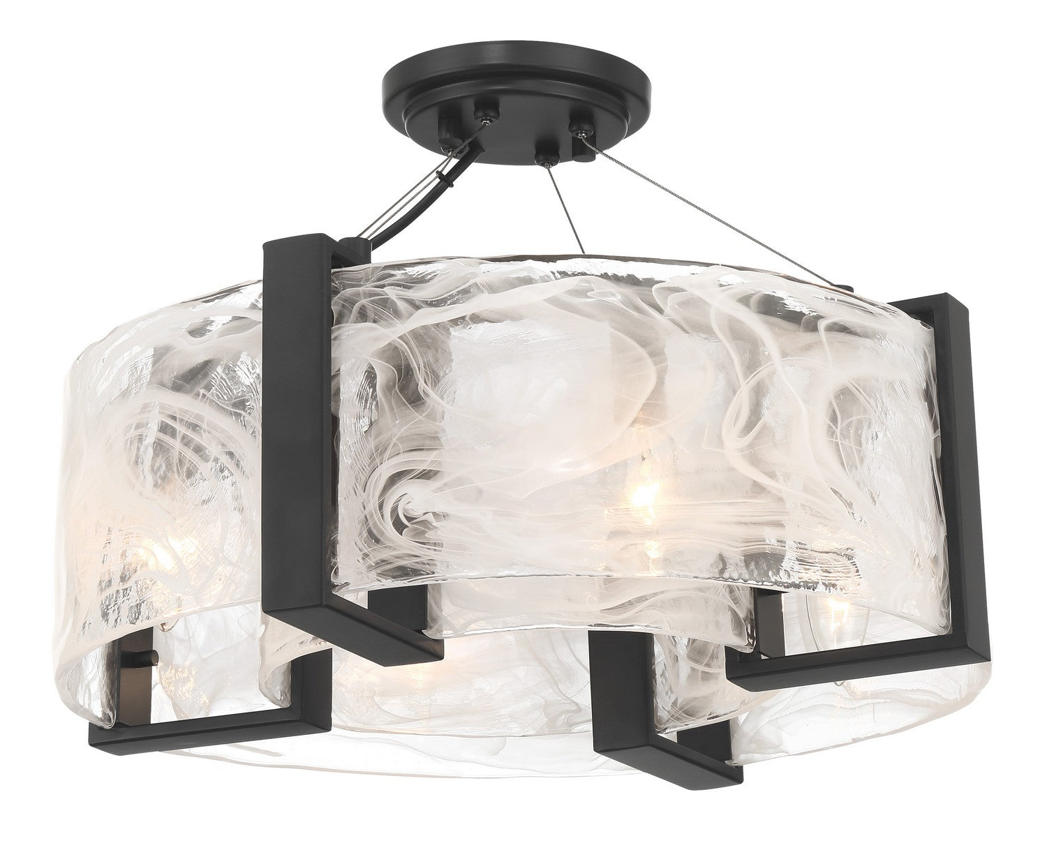 Minka-Lavery - 3614-66A - Four Light Semi Flush Mount - Cloud Break - Coal Black