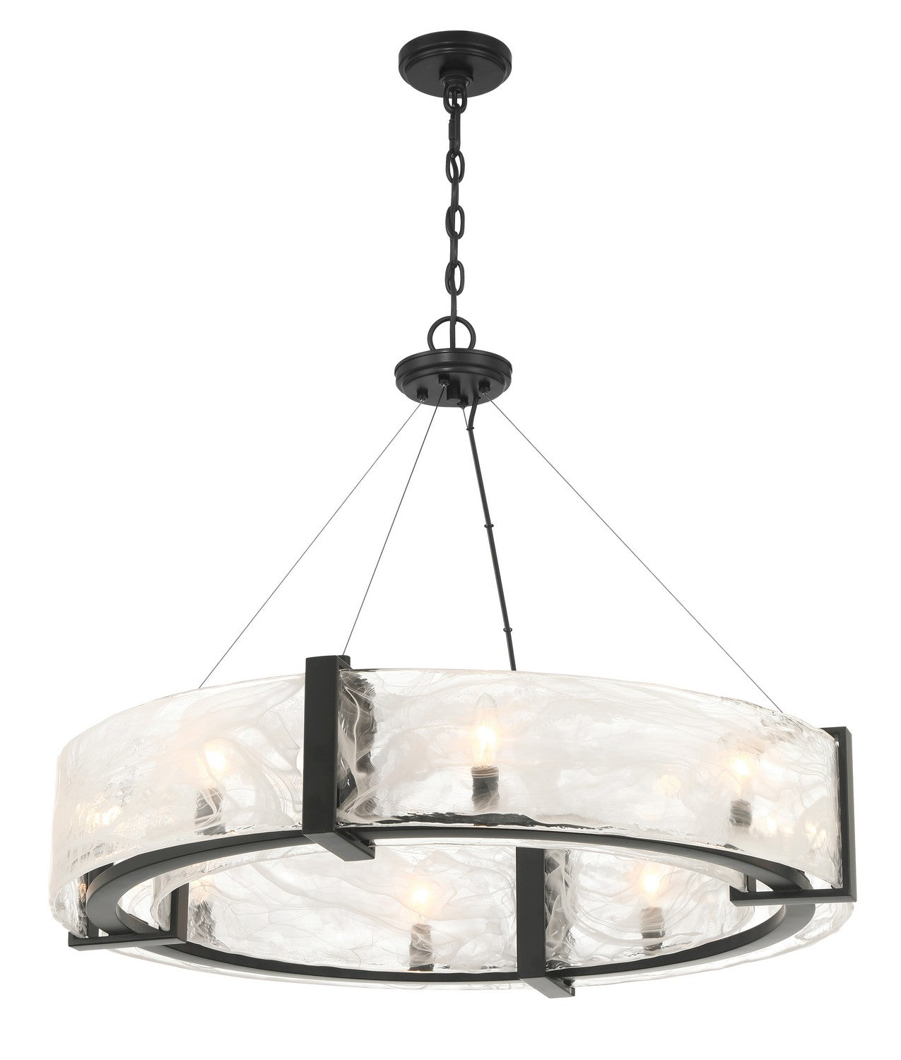 Minka-Lavery - 3619-66A - Eight Light Pendant - Cloud Break - Coal Black