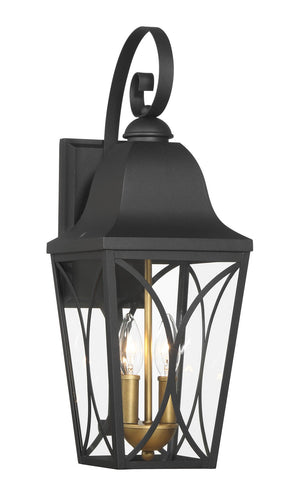 Minka-Lavery - 73352-757 - Two Light Outdoor Wall Mount - Cardigan - Sand Coal Black & Olden Brass