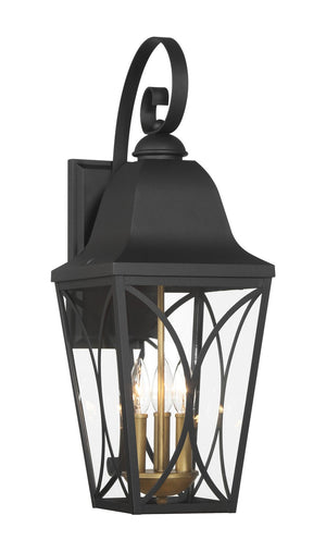 Minka-Lavery - 73353-757 - Three Light Outdoor Wall Mount - Cardigan - Sand Coal Black & Olden Brass