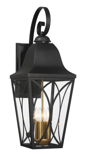Minka-Lavery - 73359-757 - Four Light Outdoor Wall Mount - Cardigan - Sand Coal Black & Olden Brass