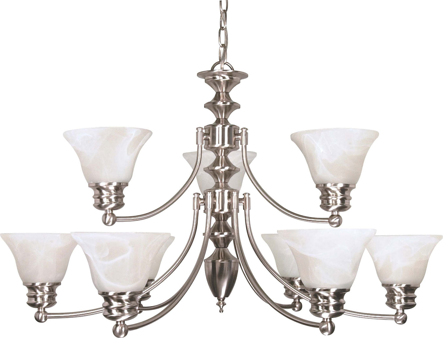 Nuvo Lighting - 60-360 - Nine Light Chandelier - Empire - Brushed Nickel