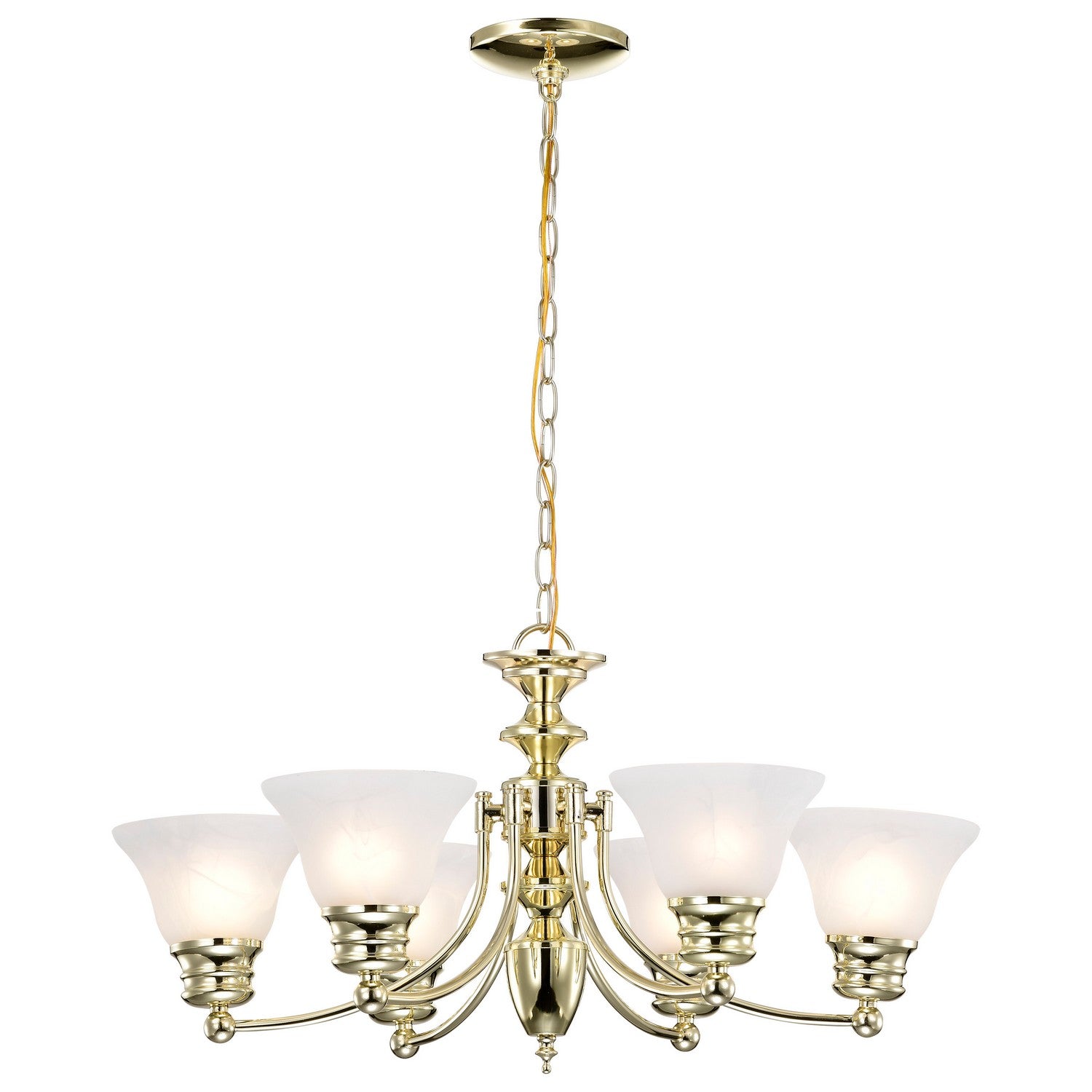 Nuvo Lighting - 60-357 - Six Light Chandelier - Empire - Polished Brass