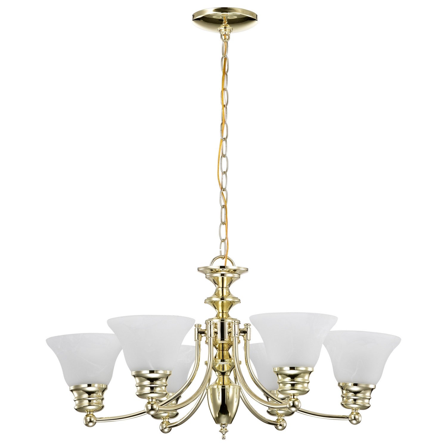 Nuvo Lighting - 60-357 - Six Light Chandelier - Empire - Polished Brass