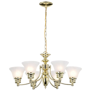 Nuvo Lighting - 60-357 - Six Light Chandelier - Empire - Polished Brass