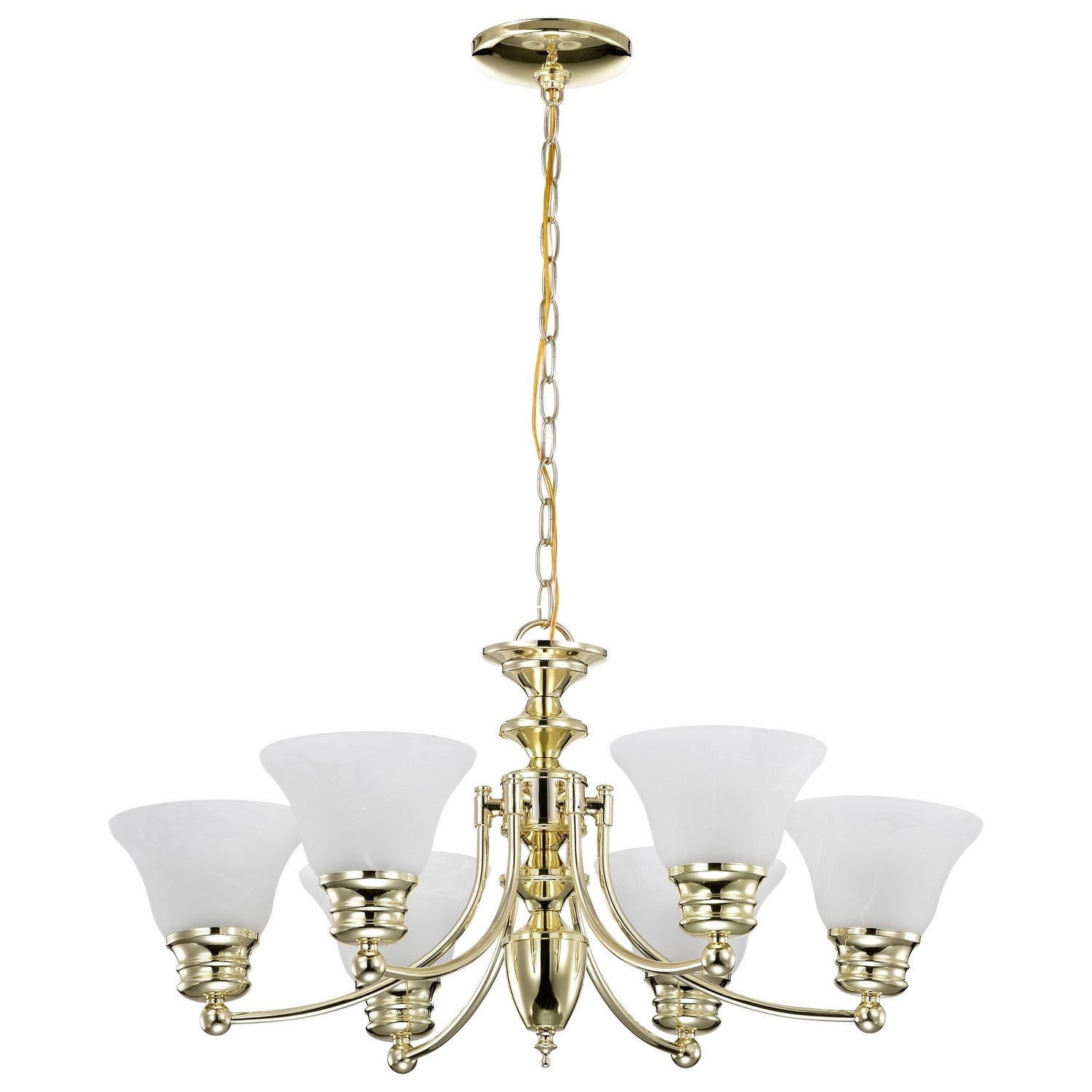 Nuvo Lighting - 60-357 - Six Light Chandelier - Empire - Polished Brass