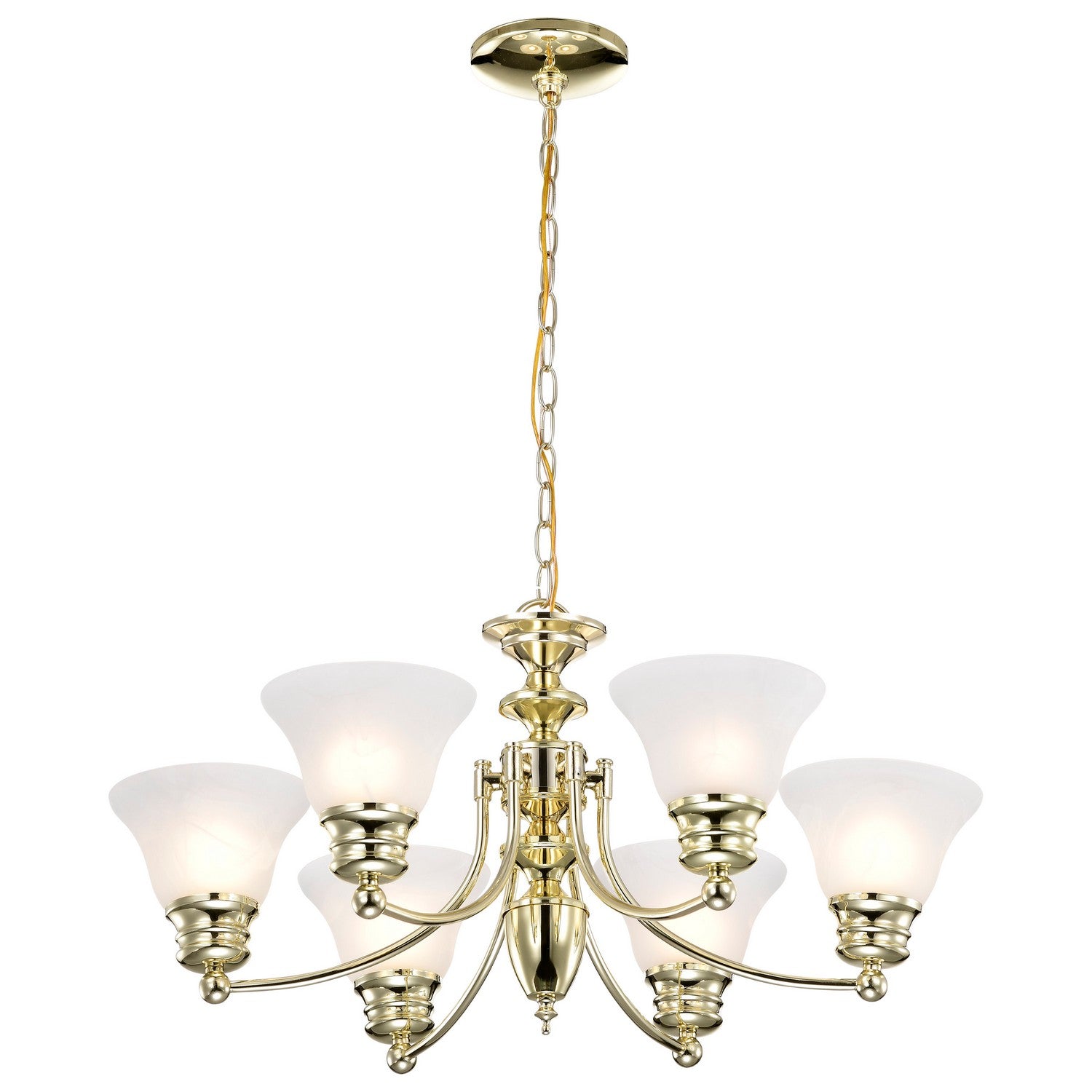 Nuvo Lighting - 60-357 - Six Light Chandelier - Empire - Polished Brass