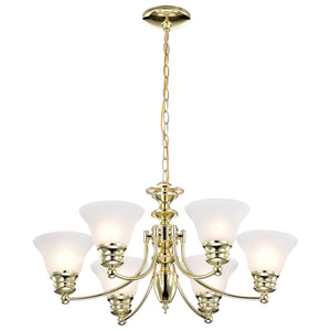 Nuvo Lighting - 60-357 - Six Light Chandelier - Empire - Polished Brass