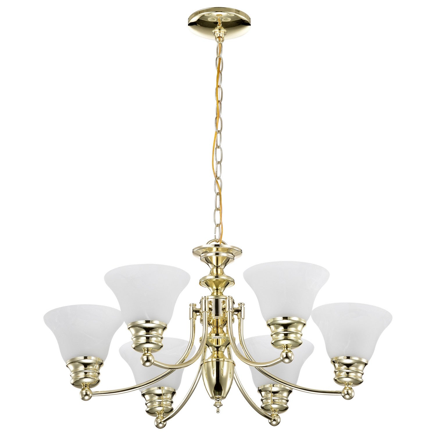 Nuvo Lighting - 60-357 - Six Light Chandelier - Empire - Polished Brass