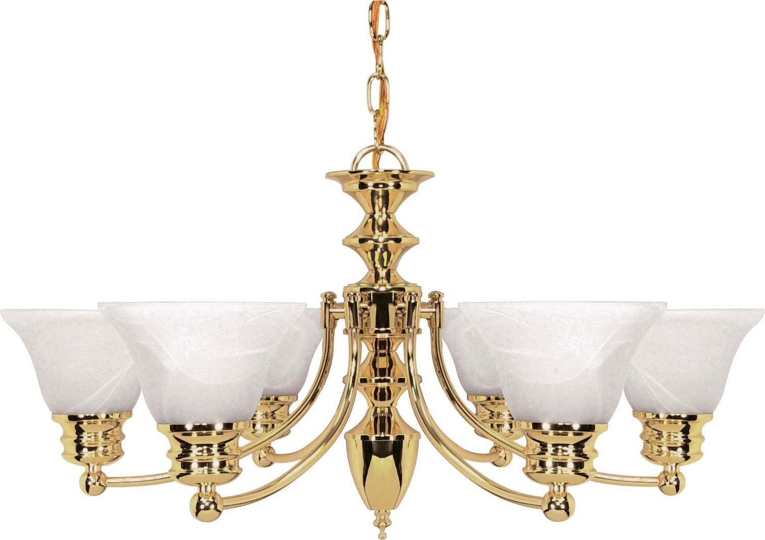 Nuvo Lighting - 60-357 - Six Light Chandelier - Empire - Polished Brass