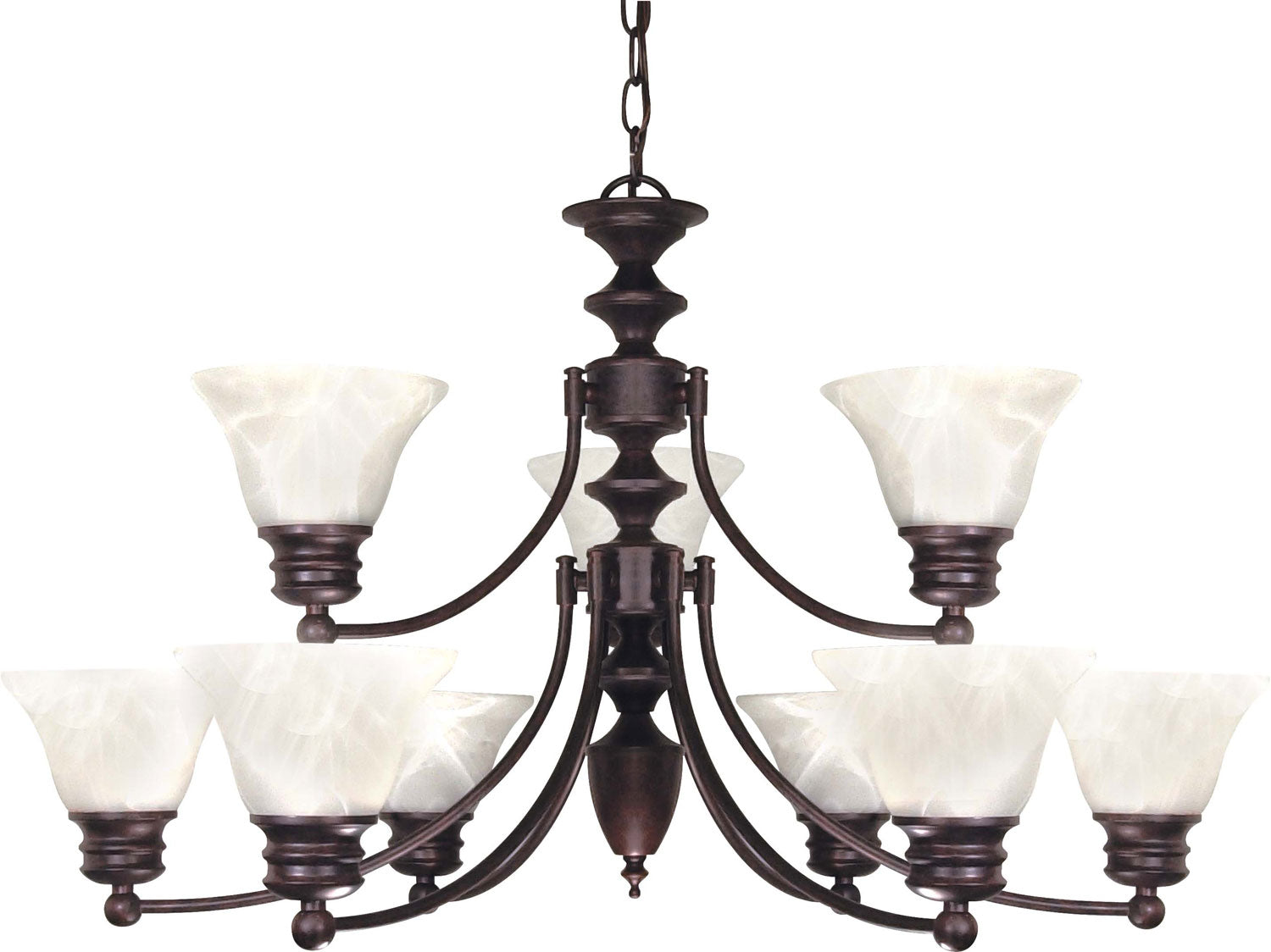 Nuvo Lighting - 60-362 - Nine Light Chandelier - Empire - Old Bronze