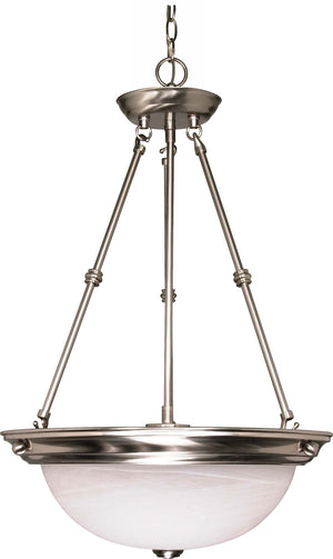 Nuvo Lighting - 60-203 - Three Light Pendant - Alabaster Glass Brushed Nickel - Brushed Nickel