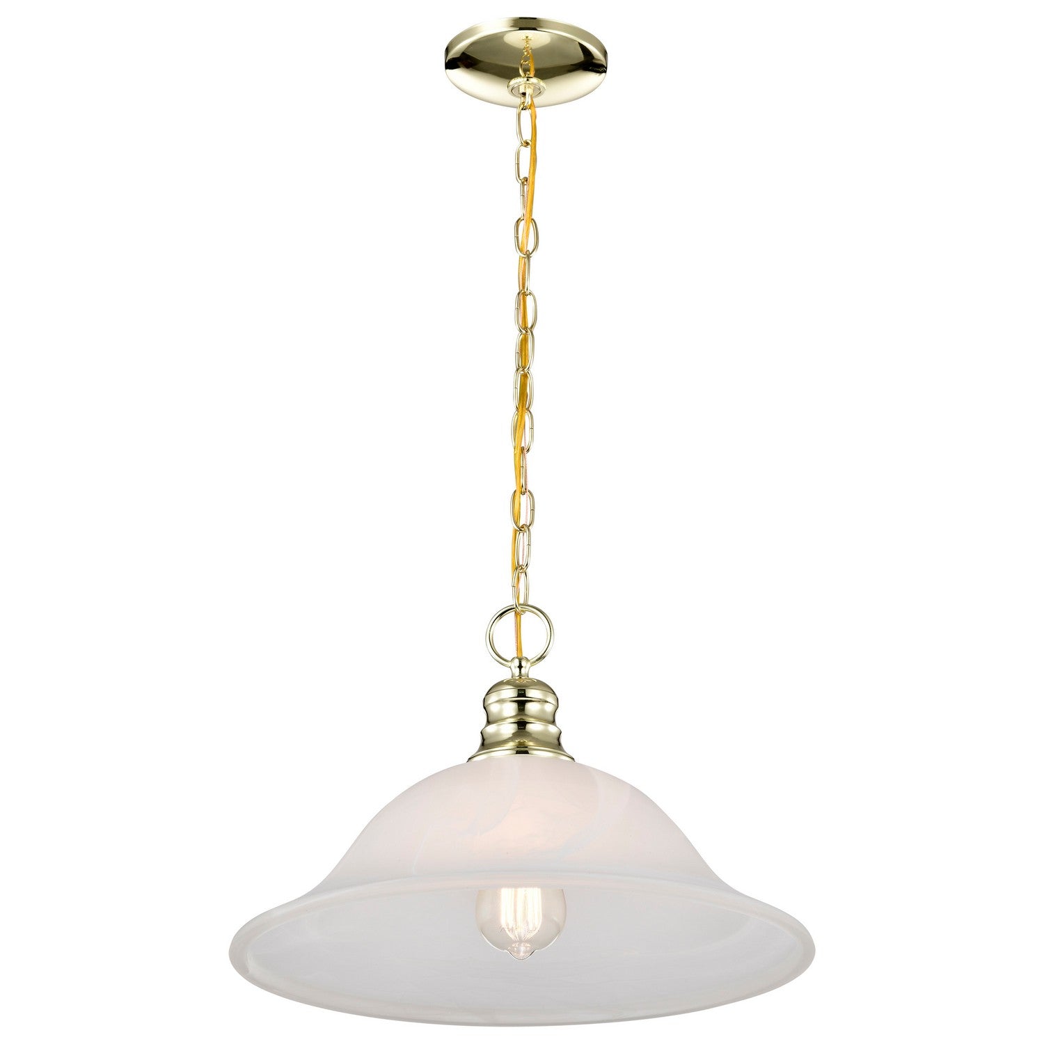 Nuvo Lighting - 60-392 - One Light Pendant - Alabaster Glass Hanging Dome - Polished Brass