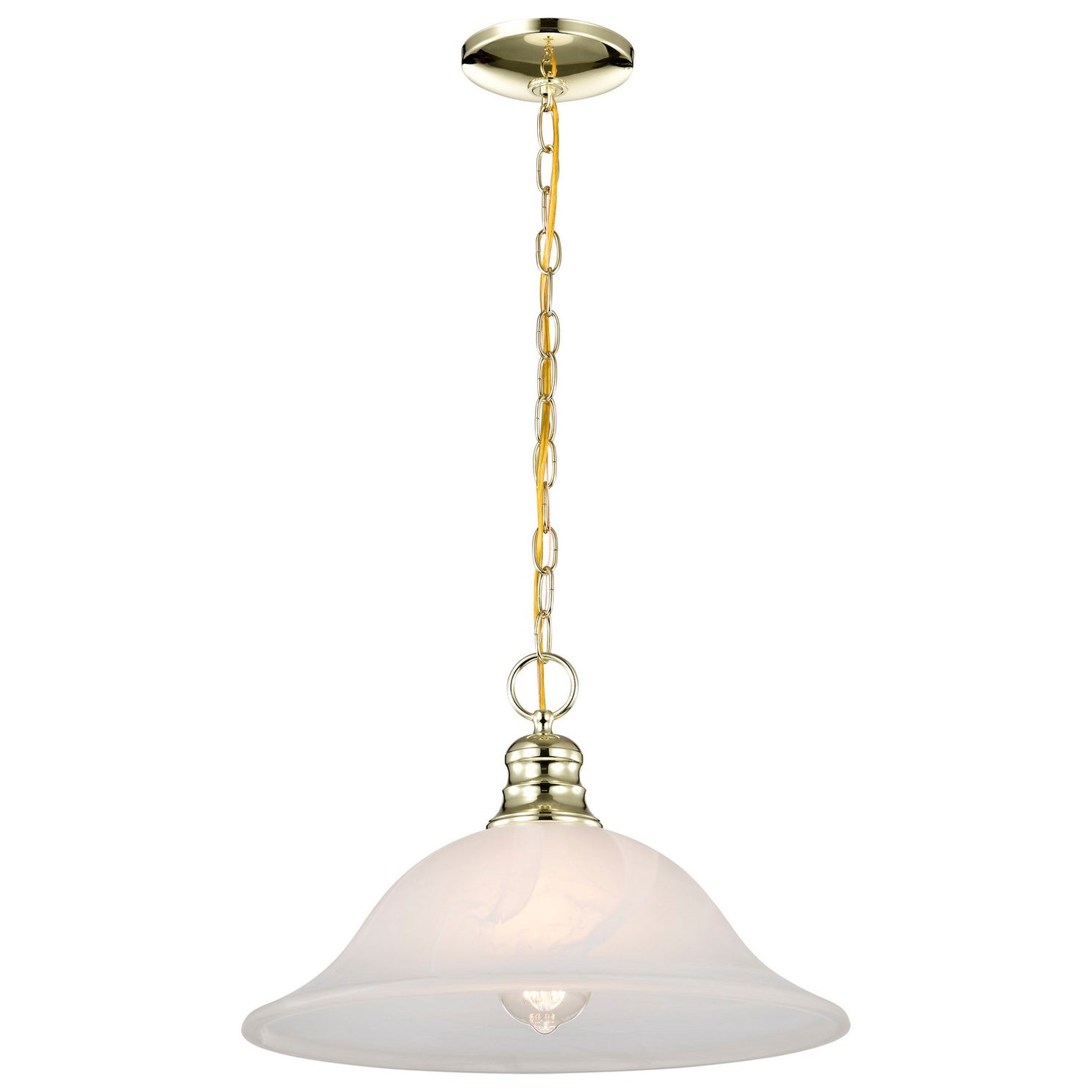 Nuvo Lighting - 60-392 - One Light Pendant - Alabaster Glass Hanging Dome - Polished Brass