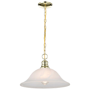 Nuvo Lighting - 60-392 - One Light Pendant - Alabaster Glass Hanging Dome - Polished Brass