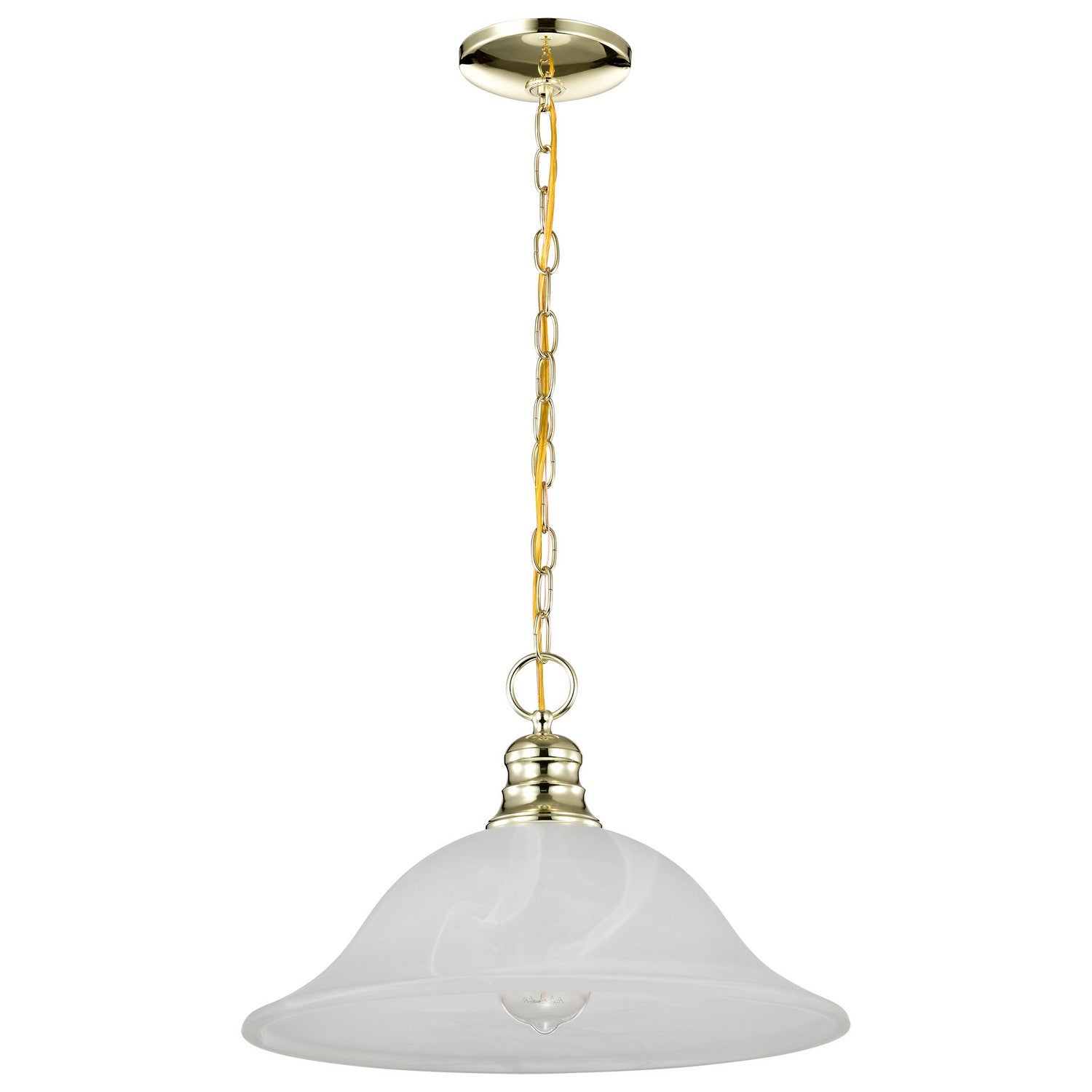 Nuvo Lighting - 60-392 - One Light Pendant - Alabaster Glass Hanging Dome - Polished Brass