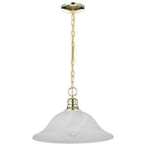 Nuvo Lighting - 60-392 - One Light Pendant - Alabaster Glass Hanging Dome - Polished Brass