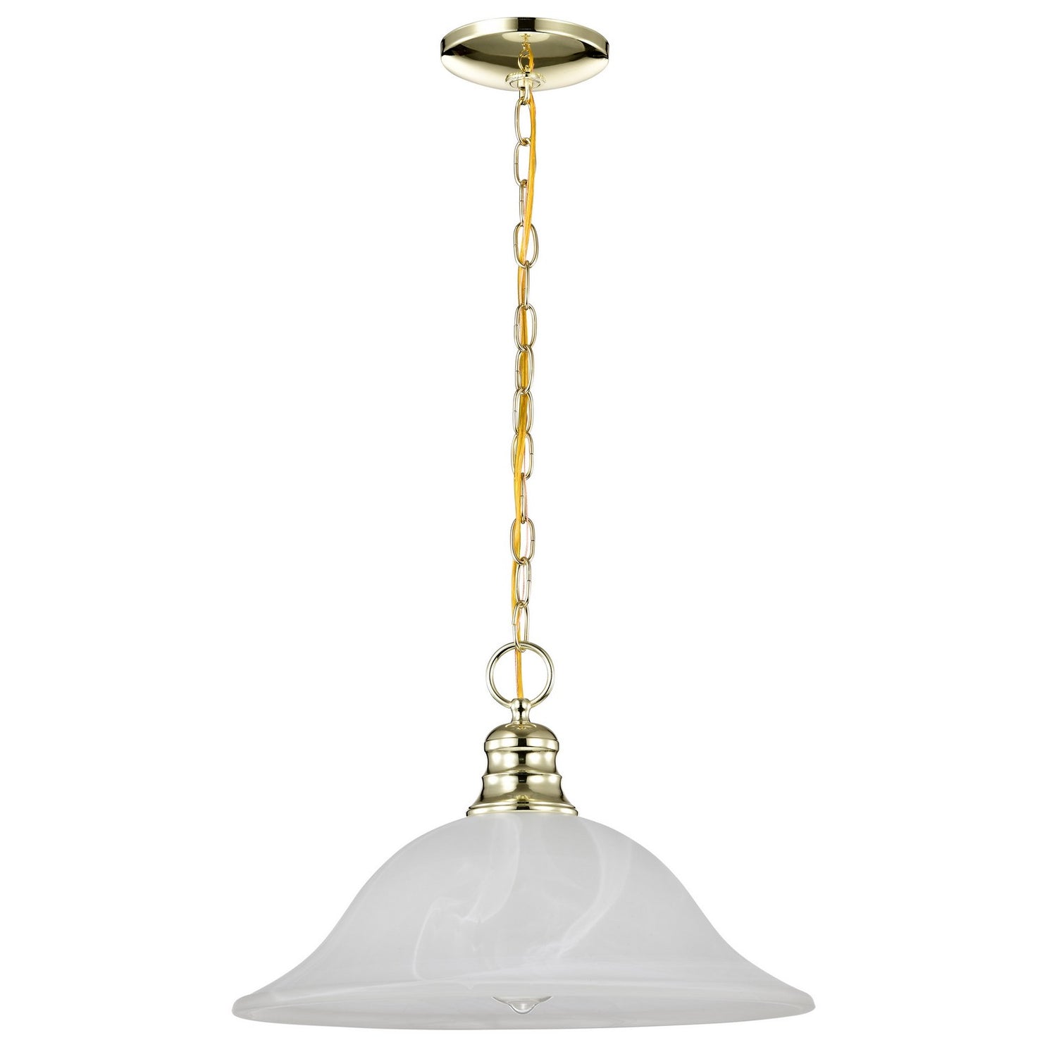 Nuvo Lighting - 60-392 - One Light Pendant - Alabaster Glass Hanging Dome - Polished Brass