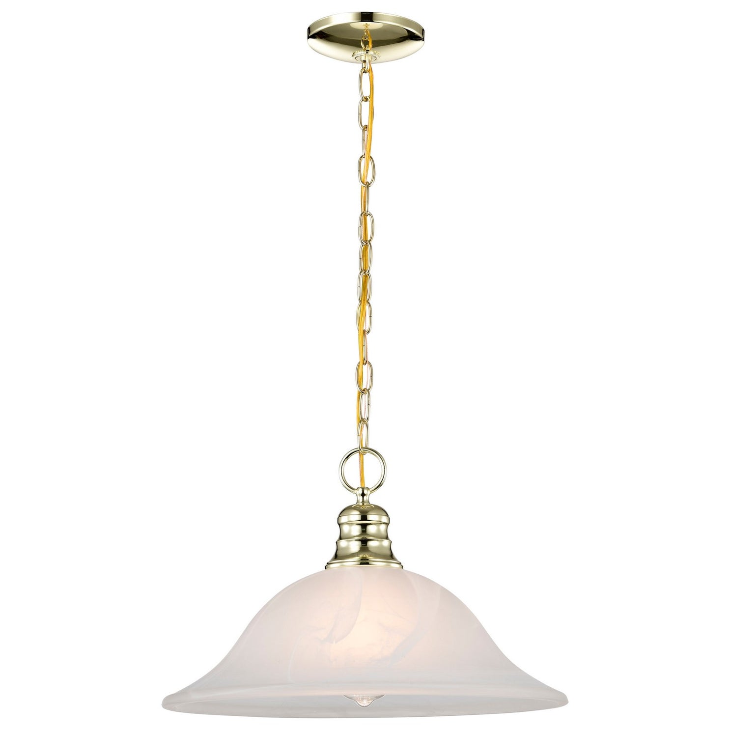 Nuvo Lighting - 60-392 - One Light Pendant - Alabaster Glass Hanging Dome - Polished Brass