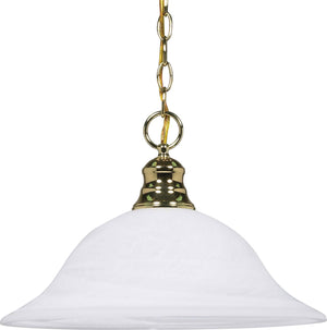 Nuvo Lighting - 60-392 - One Light Pendant - Alabaster Glass Hanging Dome - Polished Brass