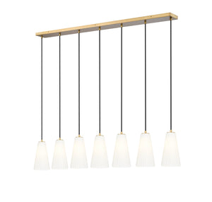 Z-Lite - 3043P6-7L-MGLD - Seven Light Linear Chandelier - Farrell - Modern Gold