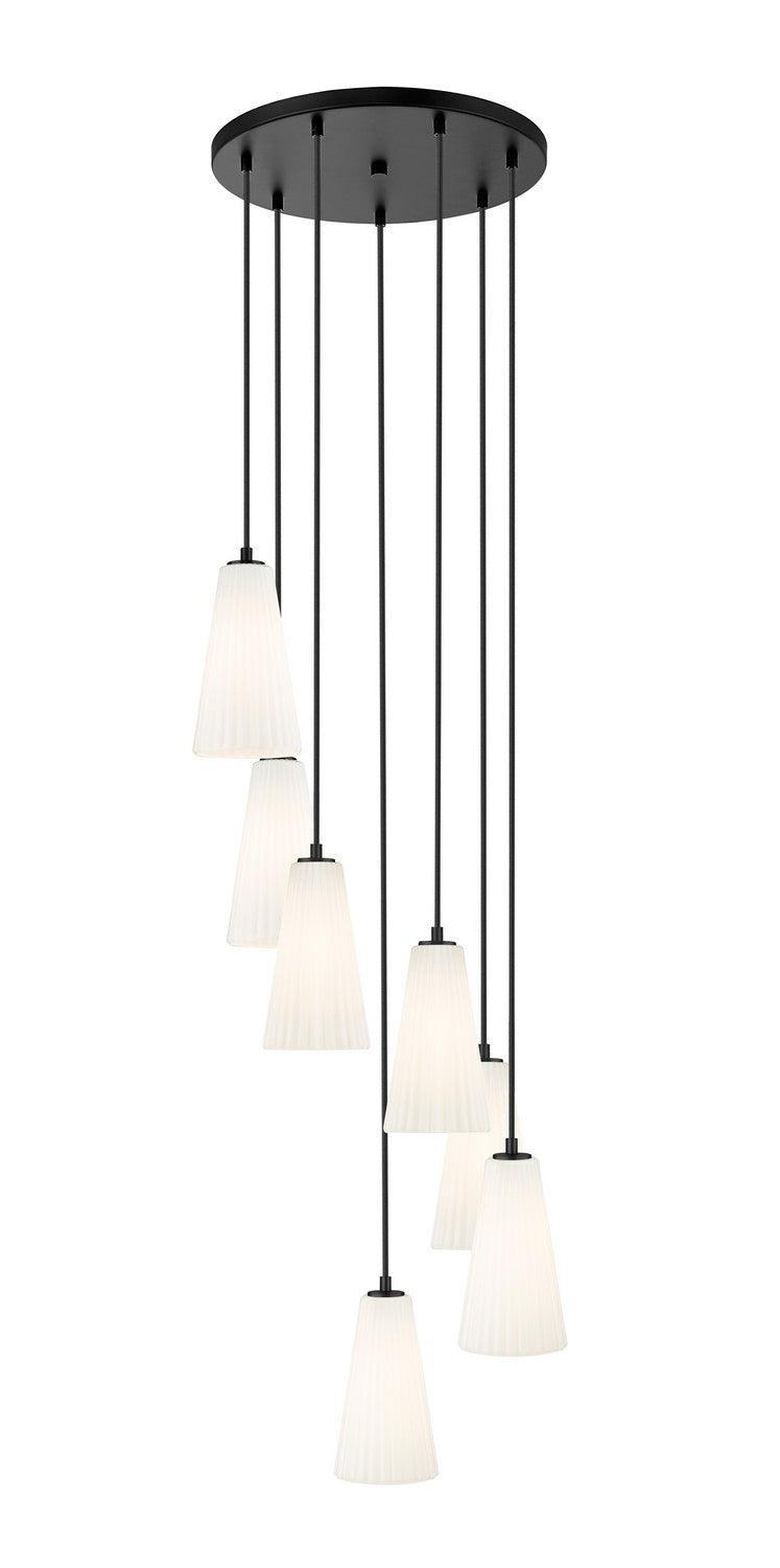 Z-Lite - 3043P6-7R-MB - Seven Light Chandelier - Farrell - Matte Black