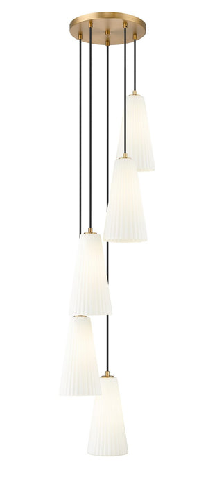 Z-Lite - 3043P7-5R-MGLD - Five Light Chandelier - Farrell - Modern Gold