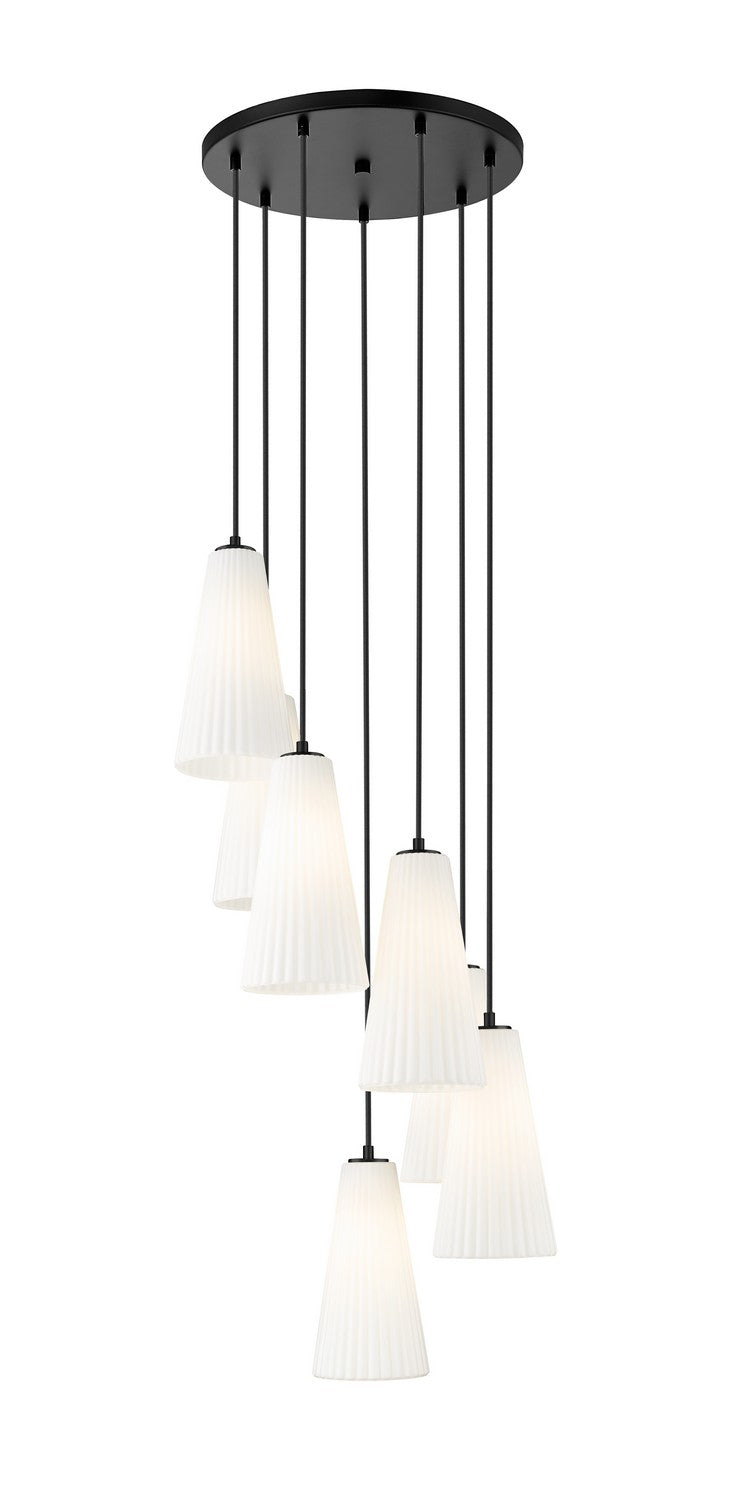 Z-Lite - 3043P7-7R-MB - Seven Light Chandelier - Farrell - Matte Black