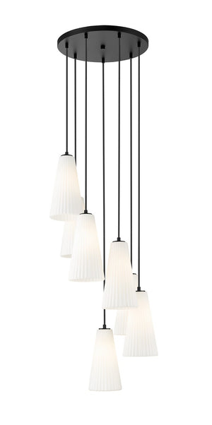 Z-Lite - 3043P7-7R-MB - Seven Light Chandelier - Farrell - Matte Black