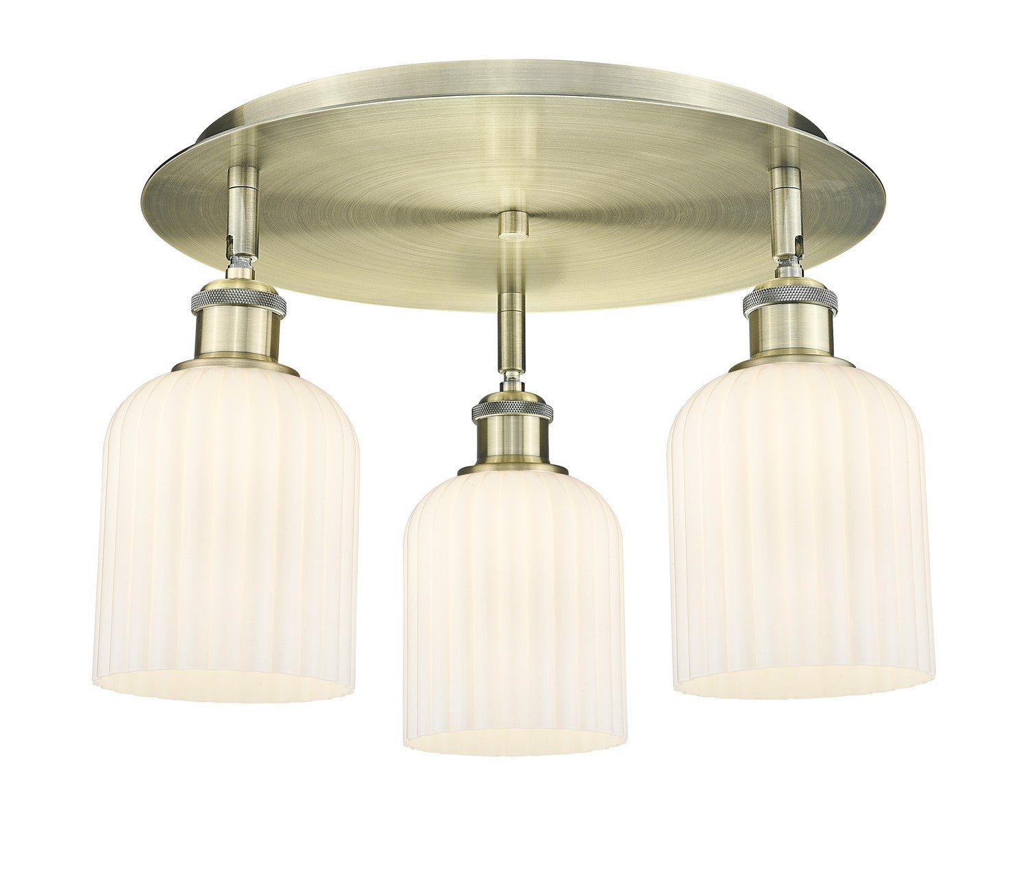 Innovations - 516-3C-AB-G559-5GWH - Three Light Flush Mount - Downtown Urban - Antique Brass