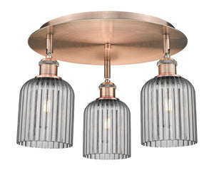 Innovations - 516-3C-AC-G559-5SM - Three Light Flush Mount - Downtown Urban - Antique Copper