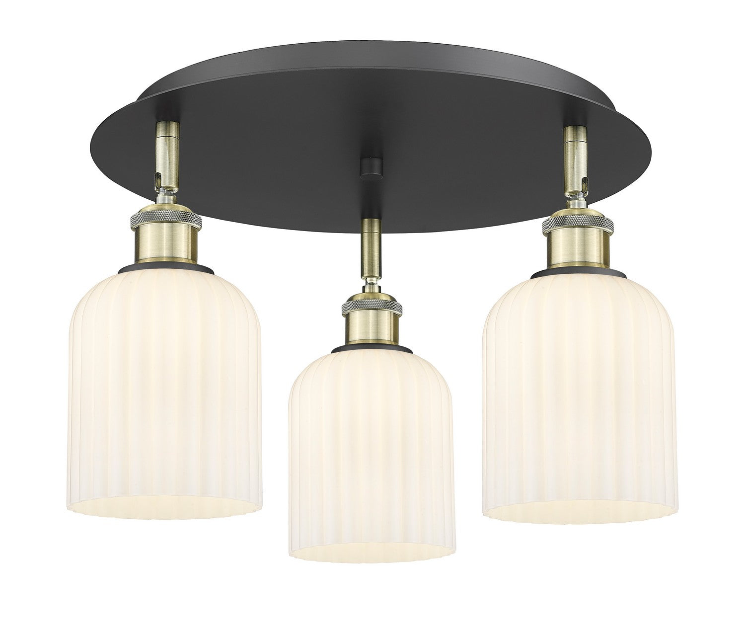 Innovations - 516-3C-BAB-G559-5GWH - Three Light Flush Mount - Downtown Urban - Black Antique Brass