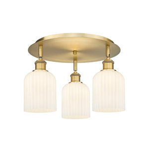 Innovations - 516-3C-BB-G559-5GWH - Three Light Flush Mount - Downtown Urban - Brushed Brass