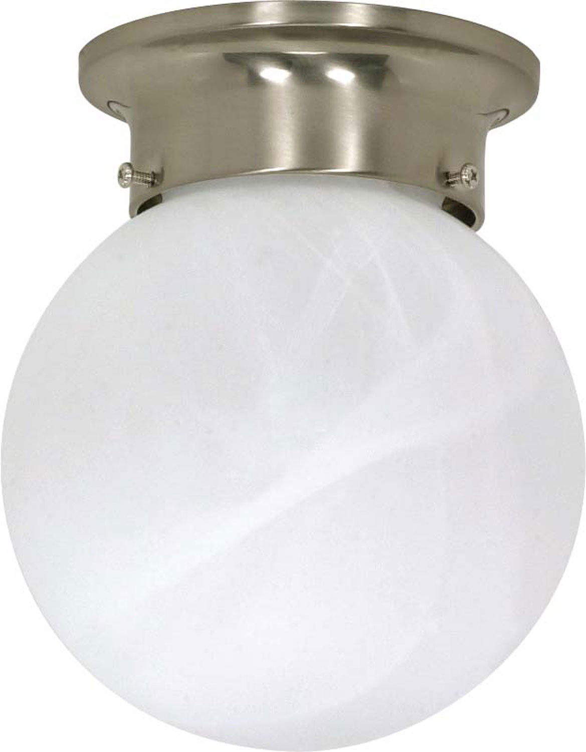 Nuvo Lighting - 60-257 - One Light Flush Mount - 6 Alabaster Ball - Brushed Nickel