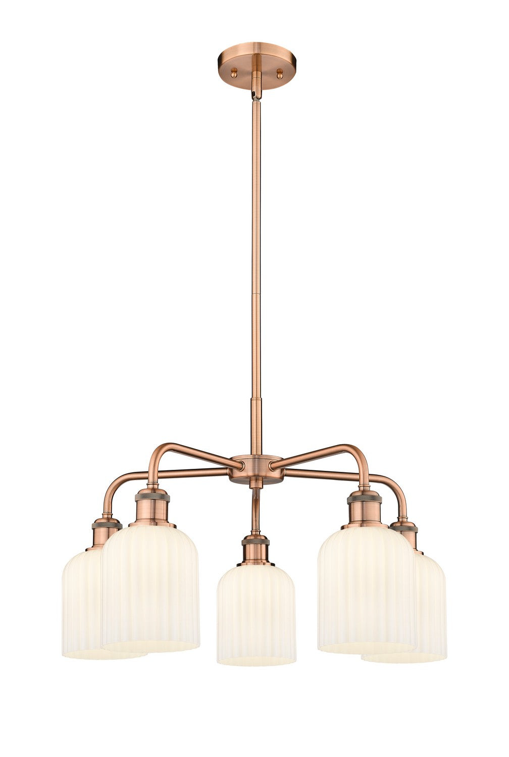 Innovations - 516-5CR-AC-G559-5GWH - Five Light Chandelier - Downtown Urban - Antique Copper