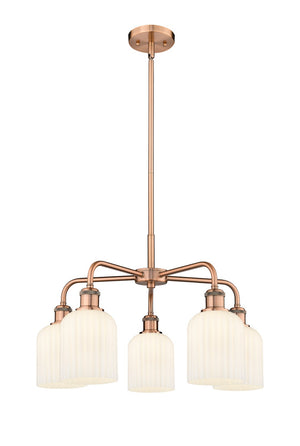 Innovations - 516-5CR-AC-G559-5GWH - Five Light Chandelier - Downtown Urban - Antique Copper