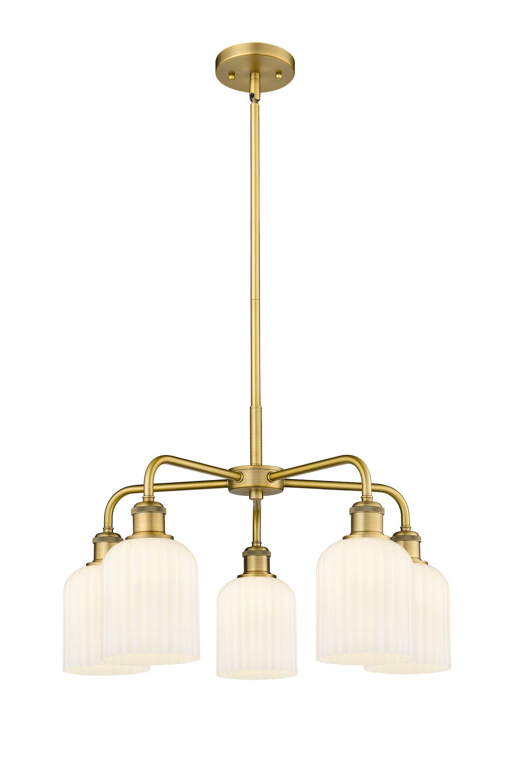 Innovations - 516-5CR-BB-G559-5GWH - Five Light Chandelier - Downtown Urban - Brushed Brass