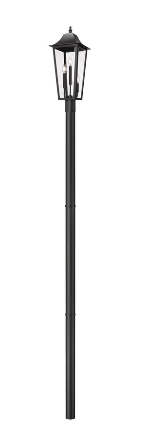 Z-Lite - 5008PHBR-5009P96-BK - Three Light Outdoor Post Mount Fixture - Gannon - Black