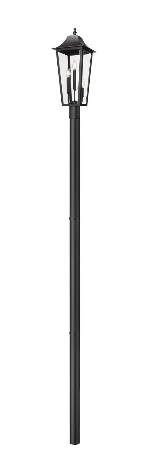 Z-Lite - 5008PHBR-5009P96-BK - Three Light Outdoor Post Mount Fixture - Gannon - Black