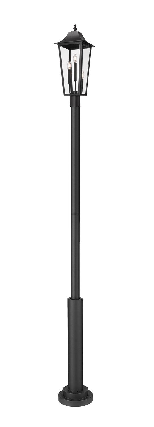 Z-Lite - 5008PHBR-5010P-BK - Three Light Outdoor Post Mounted Fixture - Gannon - Black