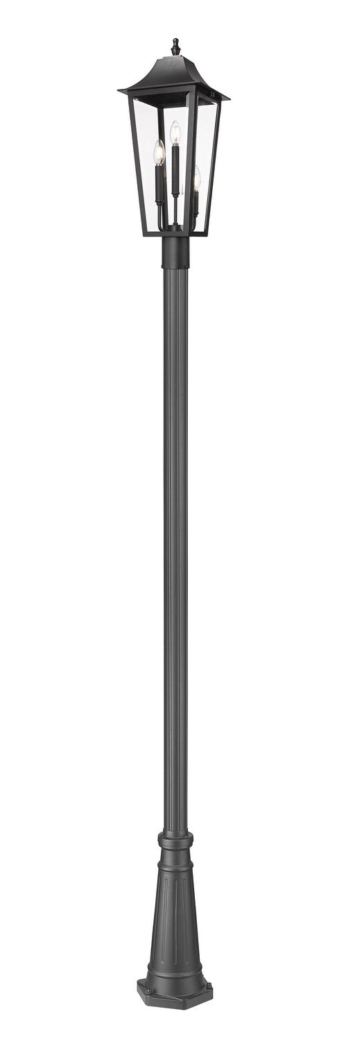 Z-Lite - 5008PHBR-519P-BK - Three Light Outdoor Post Mounted Fixture - Gannon - Black