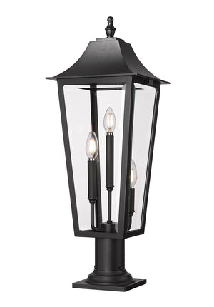 Z-Lite - 5008PHBR-533PM-BK - Three Light Outdoor Pier Mounted Fixture - Gannon - Black