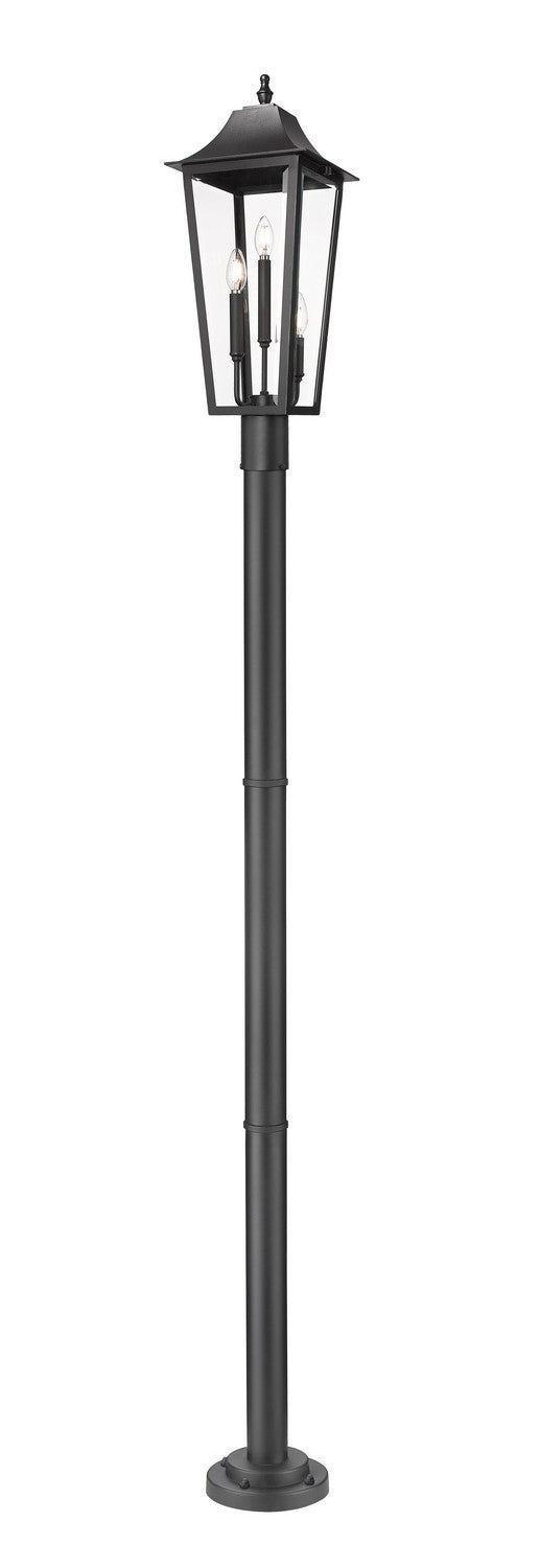 Z-Lite - 5008PHBR-567P-BK - Three Light Outdoor Post Mount Fixture - Gannon - Black