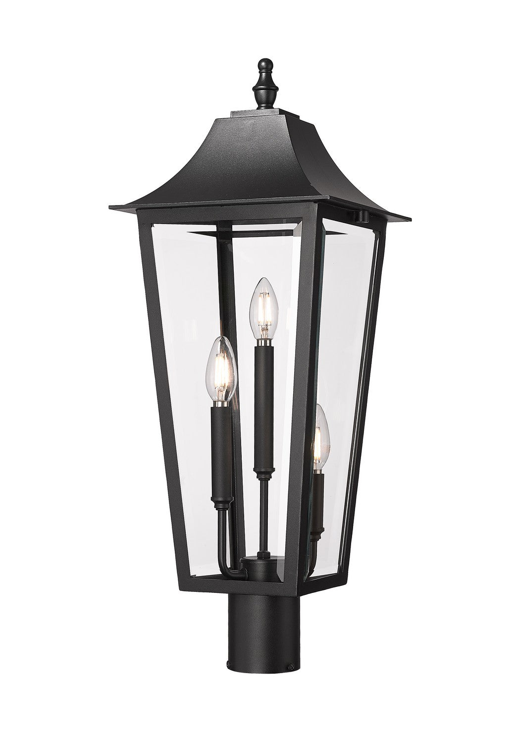 Z-Lite - 5008PHBR-BK - Three Light Outdoor Post Mount Fixture - Gannon - Black