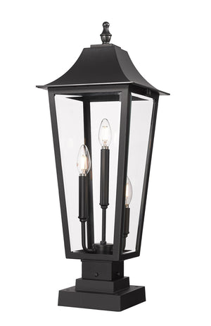 Z-Lite - 5008PHBS-SQPM-BK - Three Light Outdoor Pier Mounted Fixture - Gannon - Black