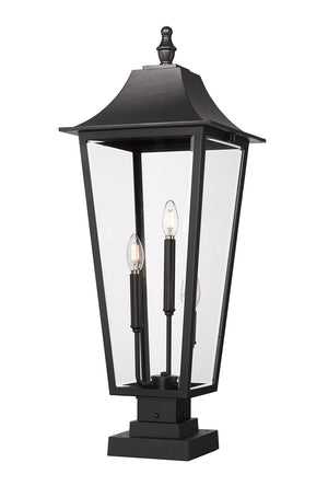 Z-Lite - 5008PHXLS-SQPM-BK - Three Light Outdoor Pier Mounted Fixture - Gannon - Black