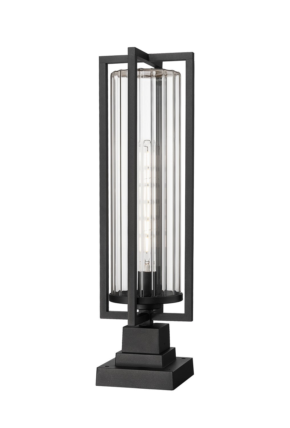Z-Lite - 5013PHBS-SQPM-BK - One Light Outdoor Pier Mounted Fixture - Aura - Black